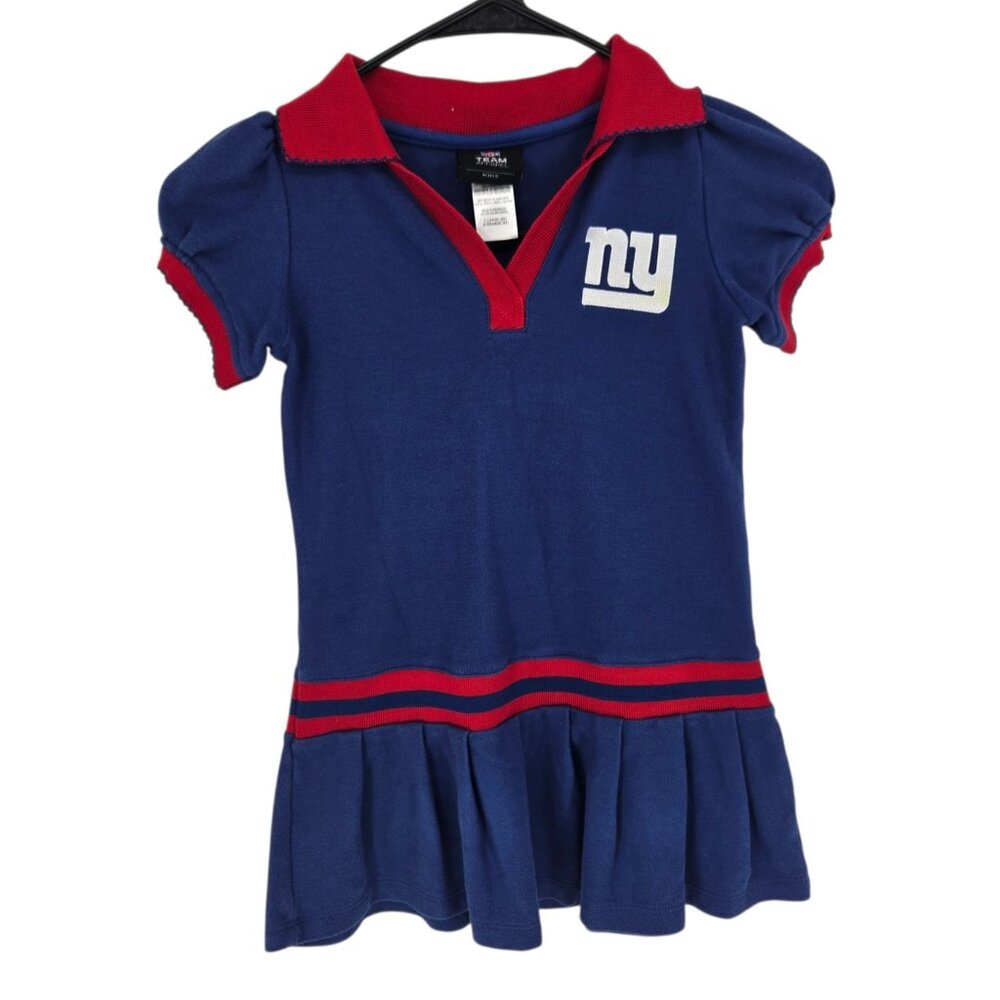 NFL Team Apparel Kids Large 6X New York giants short sleeve dress Football cheer